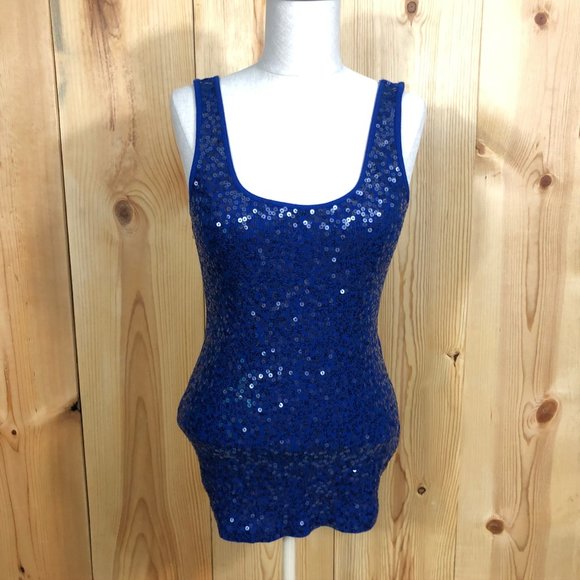 Express sequin tank top size medium - Picture 2 of 11